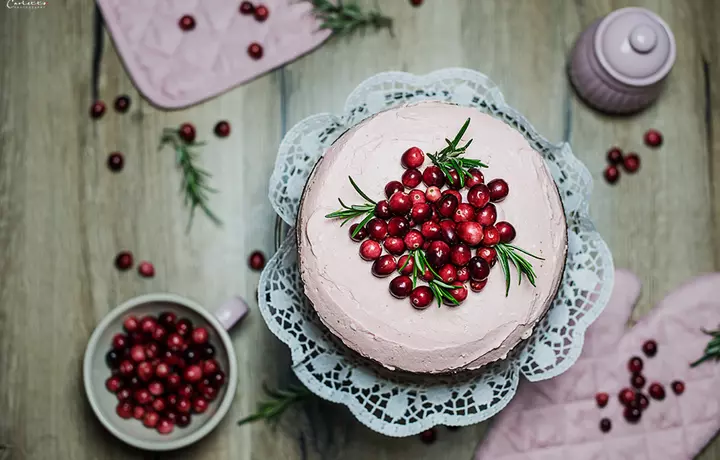 Naked Cake mit Cranberries